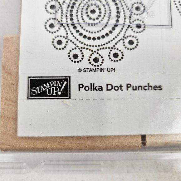 Stampin Up Polka Dot Punches Set Rubber Stamps Wood Mount Scrapbooking Craft - Picture 3 of 7
